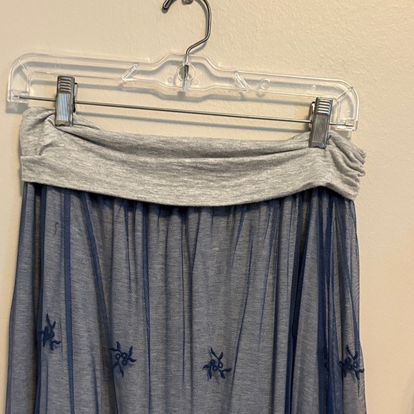 Sundance Navy Embroidered Maxi Skirt - Picture 3 of 6